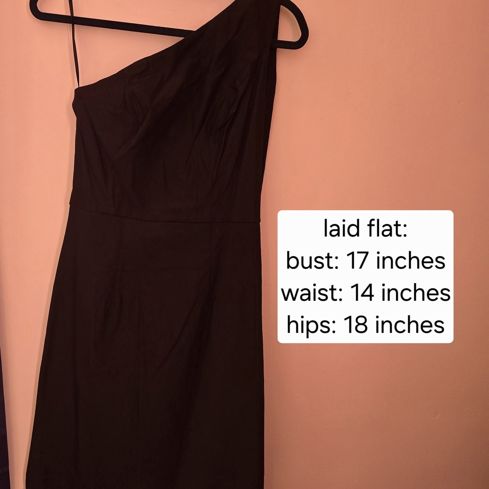 Elle Rebel One Shoulder Black Midi Dress With Attached Sash